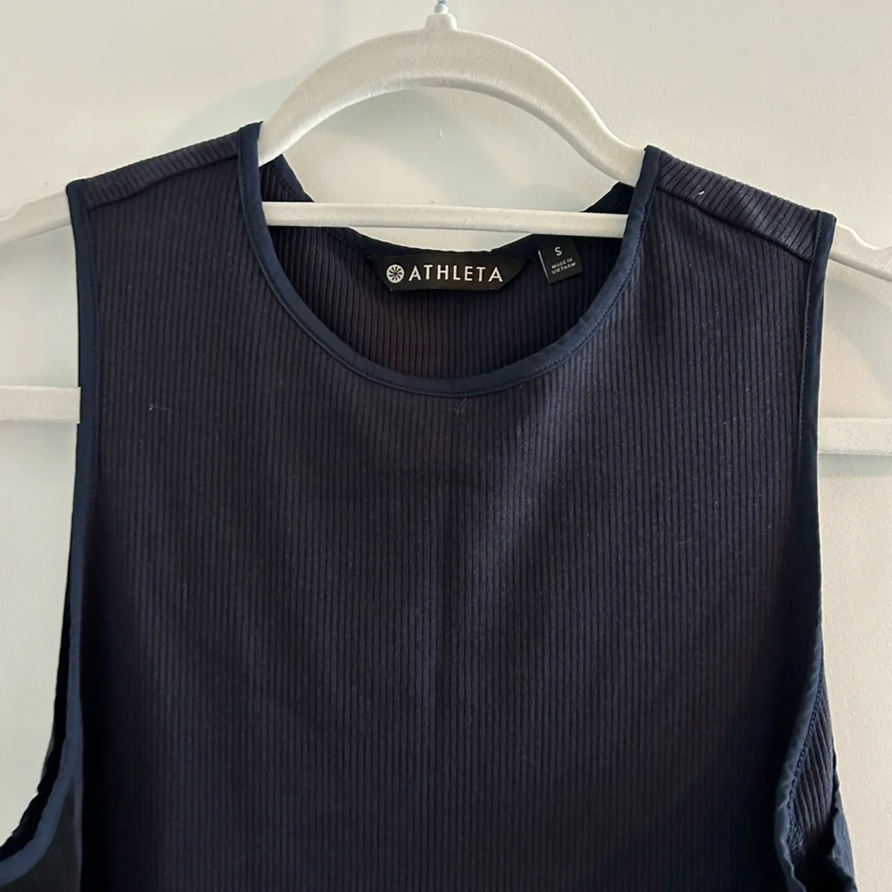 ATHLETA • Navy Blue Ribbed Dress • Small • - Picture 5 of 7